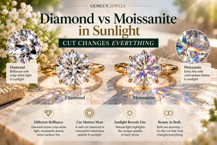 Diamond vs Moissanite in Sunlight: Cut Changes Everything