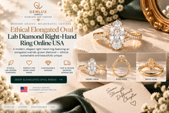 Ethical Elongated Oval lab diamond right-hand ring online USA