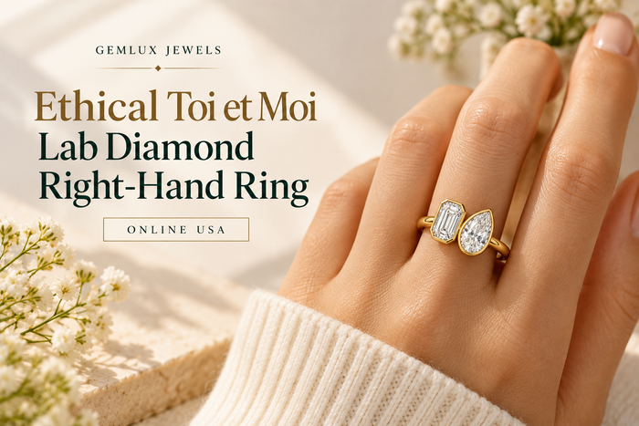 Ethical Toi et Moi lab diamond right-hand ring online USA