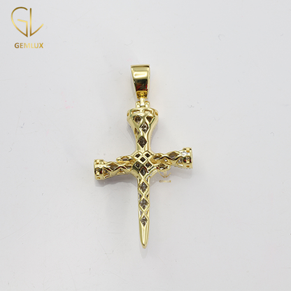 Stylish Bling Bling Nail Cross Charm Pendant