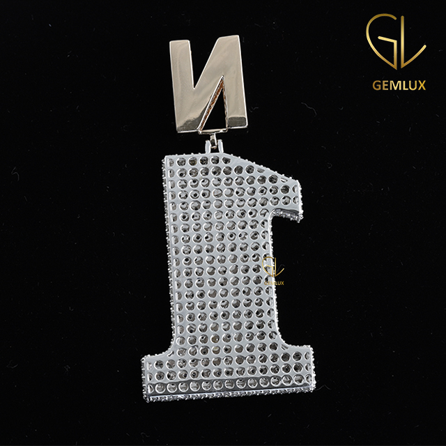 New Design Iced Out "1" Number With Letter HipHop Pendant