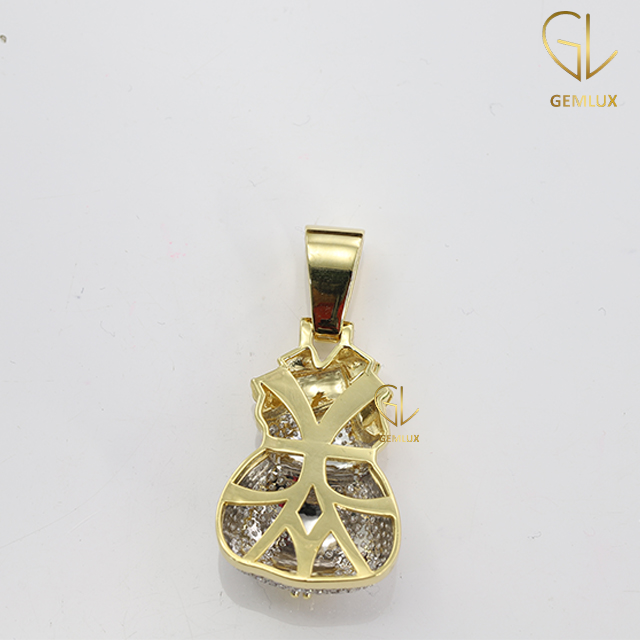 Fully Iced Out Money Bag Dollar Sign Hiphop Pendant