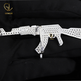 HipHop Iced Out Moissanite Diamond Gun Charm Pendant