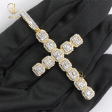 Bling Bling Moissanite Diamond Cross Charm HipHop Pendant