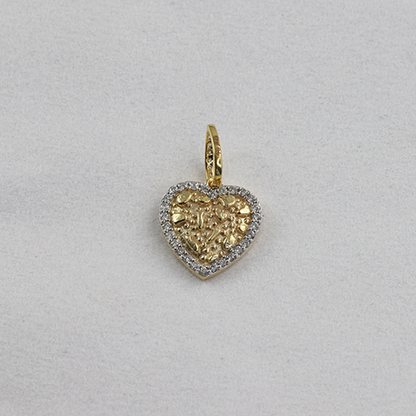 Vintage Heart 10K Solid Gold Charm Pendant