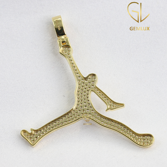 Jumpman Real Moissanite Diamond Sports Jewelry Bling Bling Iced Out Pendant