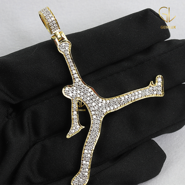 Jumpman Real Moissanite Diamond Sports Jewelry Bling Bling Iced Out Pendant