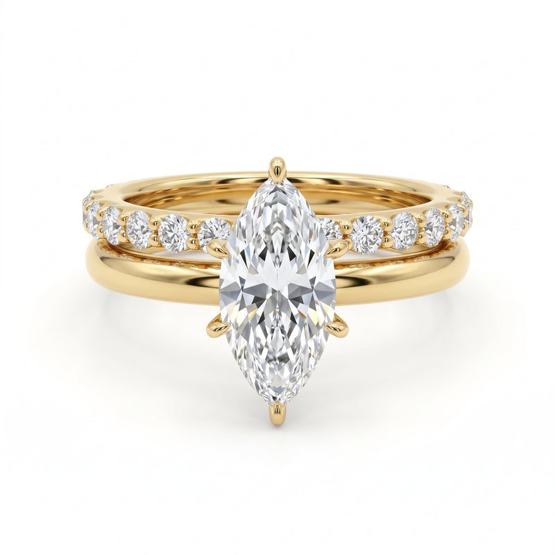 1.5ct Marquise Lab Grown Diamond Engagement Ring Set