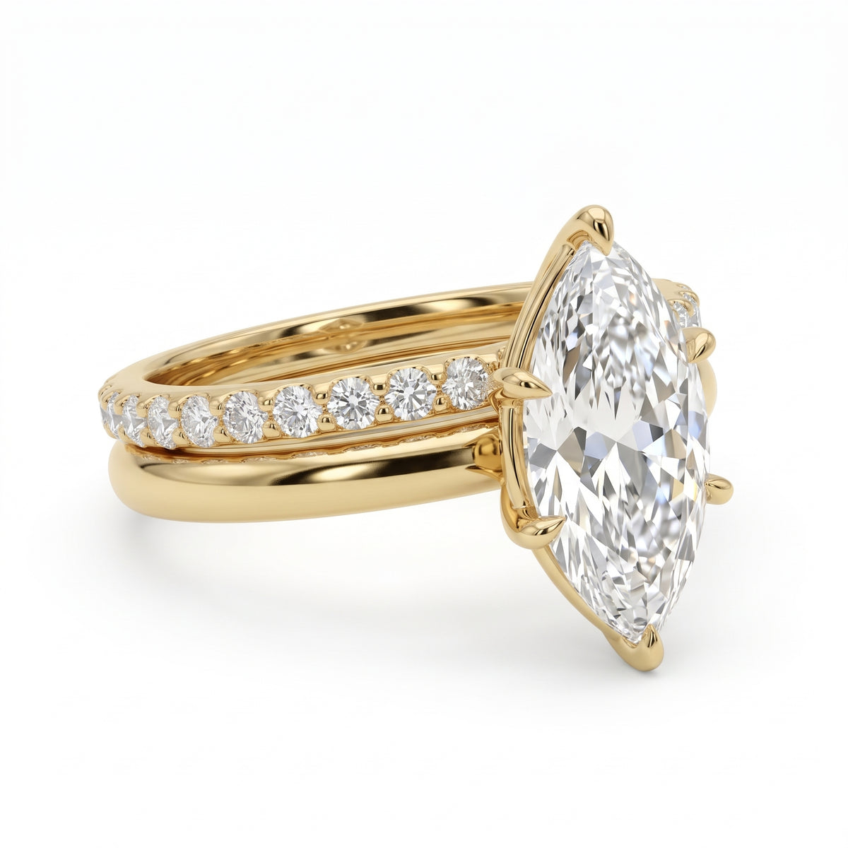 1.5ct Marquise Lab Grown Diamond Engagement Ring Set