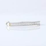 14k Gold Marquise and Round Cut Moissanite Bangle Bracelet