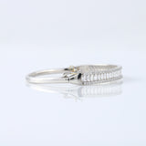 14k Gold Marquise and Round Cut Moissanite Bangle Bracelet