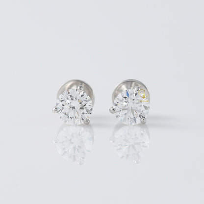 1 CT Lab Grown Diamond Stud Earrings
