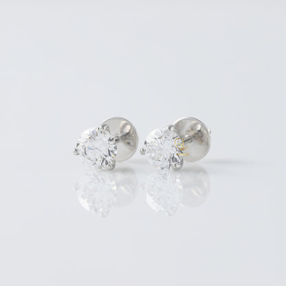 1 CT Lab Grown Diamond Stud Earrings