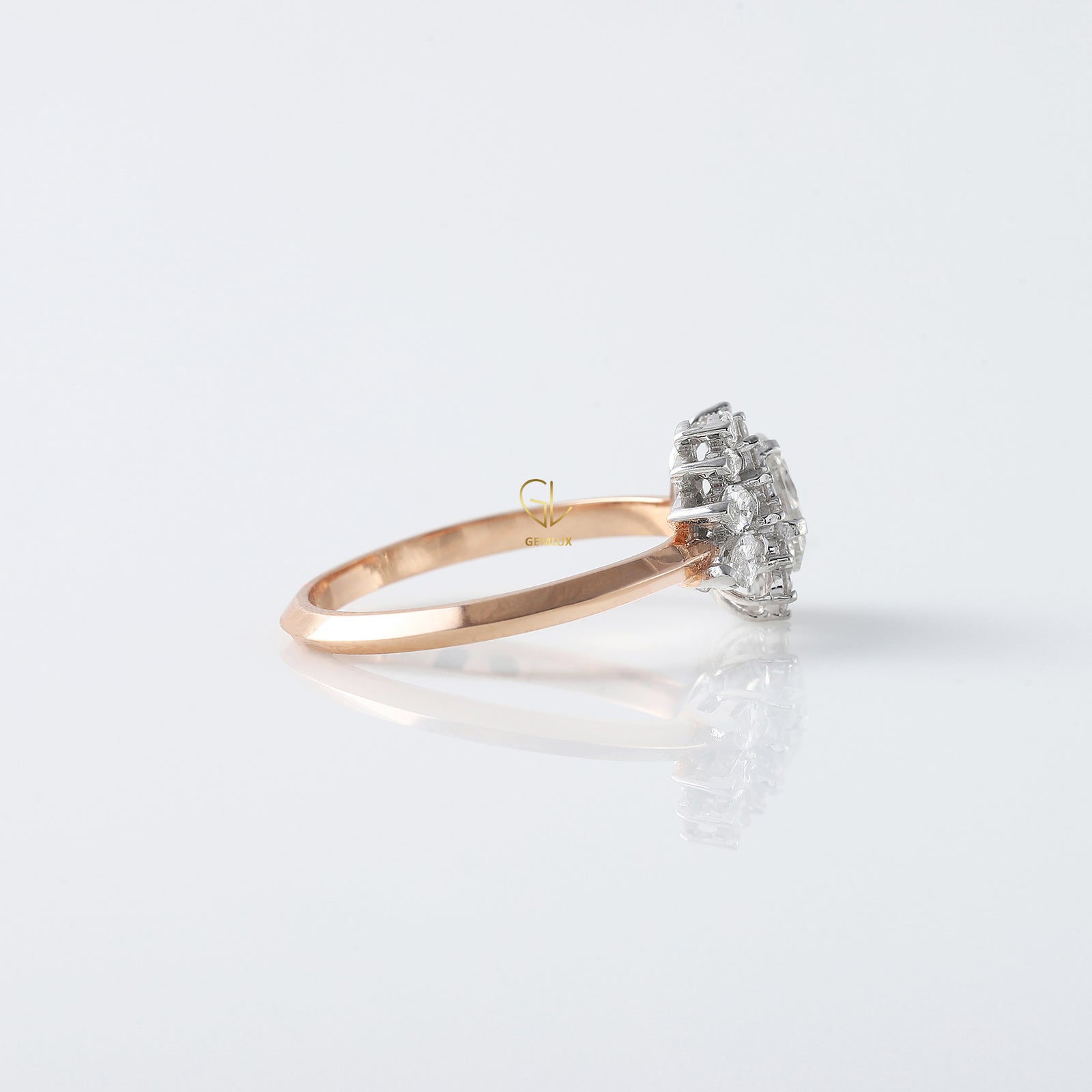 1 CT Oval Cut Lab Grown Diamond Halo Engagement Ring
