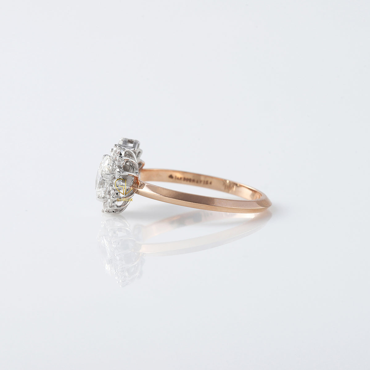 1 CT Oval Cut Lab Grown Diamond Halo Engagement Ring