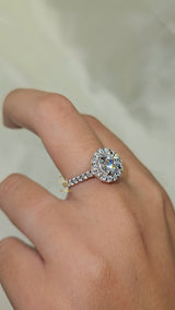1 Carat Round Diamond Halo Engagement Ring