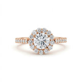 Round Cut Lab Grown Diamond Classic Halo Engagement Ring