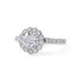 Round Cut Lab Grown Diamond Classic Halo Engagement Ring
