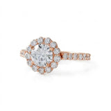 Round Cut Lab Grown Diamond Classic Halo Engagement Ring