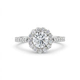 Round Cut Lab Grown Diamond Classic Halo Engagement Ring