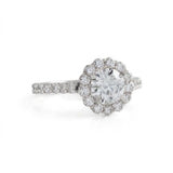 Round Cut Lab Grown Diamond Classic Halo Engagement Ring