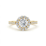 Round Cut Lab Grown Diamond Classic Halo Engagement Ring