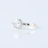 1 Ct Rose Cut Round Diamond Solitaire Ring - Bezel Set
