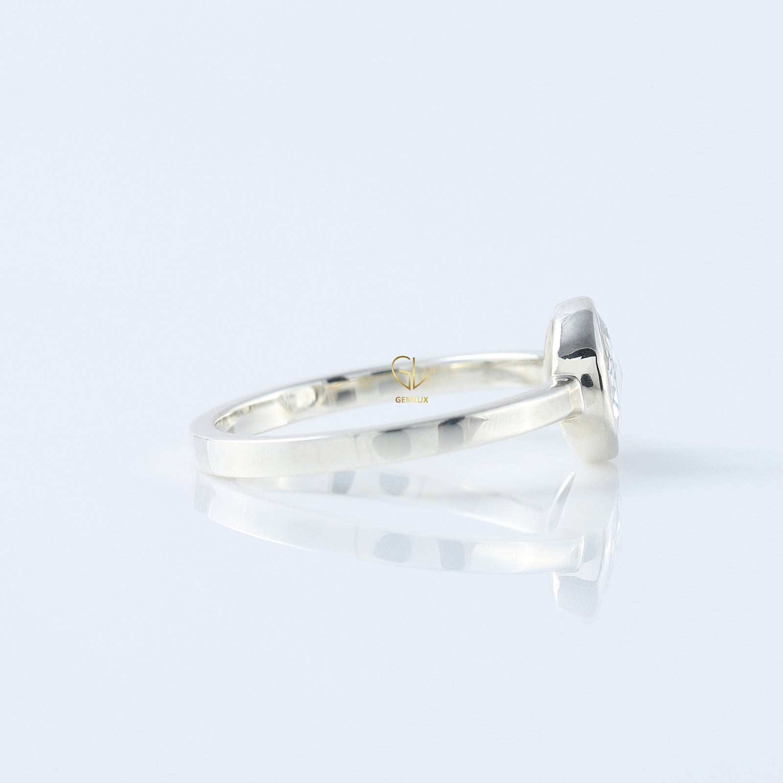 1 Ct Rose Cut Round Diamond Solitaire Ring - Bezel Set