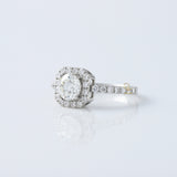 1 Ct Round Cut Lab Grown Diamond Halo Engagement Ring