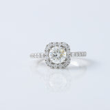 1 Ct Round Cut Lab Grown Diamond Halo Engagement Ring