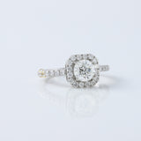 1 Ct Round Cut Lab Grown Diamond Halo Engagement Ring