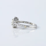 1 Ct Round Cut Lab Grown Diamond Halo Engagement Ring