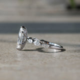 Marquise-Cut Lab-Grown Diamond Engagement Ring with Side Stones