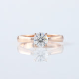 1 Carat Round Cut Lab Grown Pinch Style Soliraire Ring