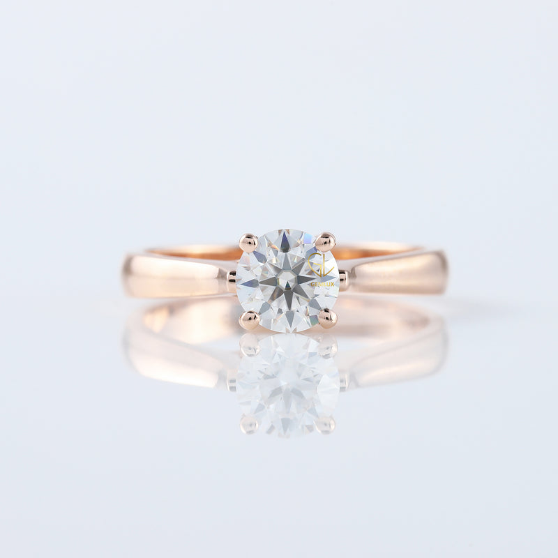 1 Carat Round Cut Lab Grown Pinch Style Soliraire Ring