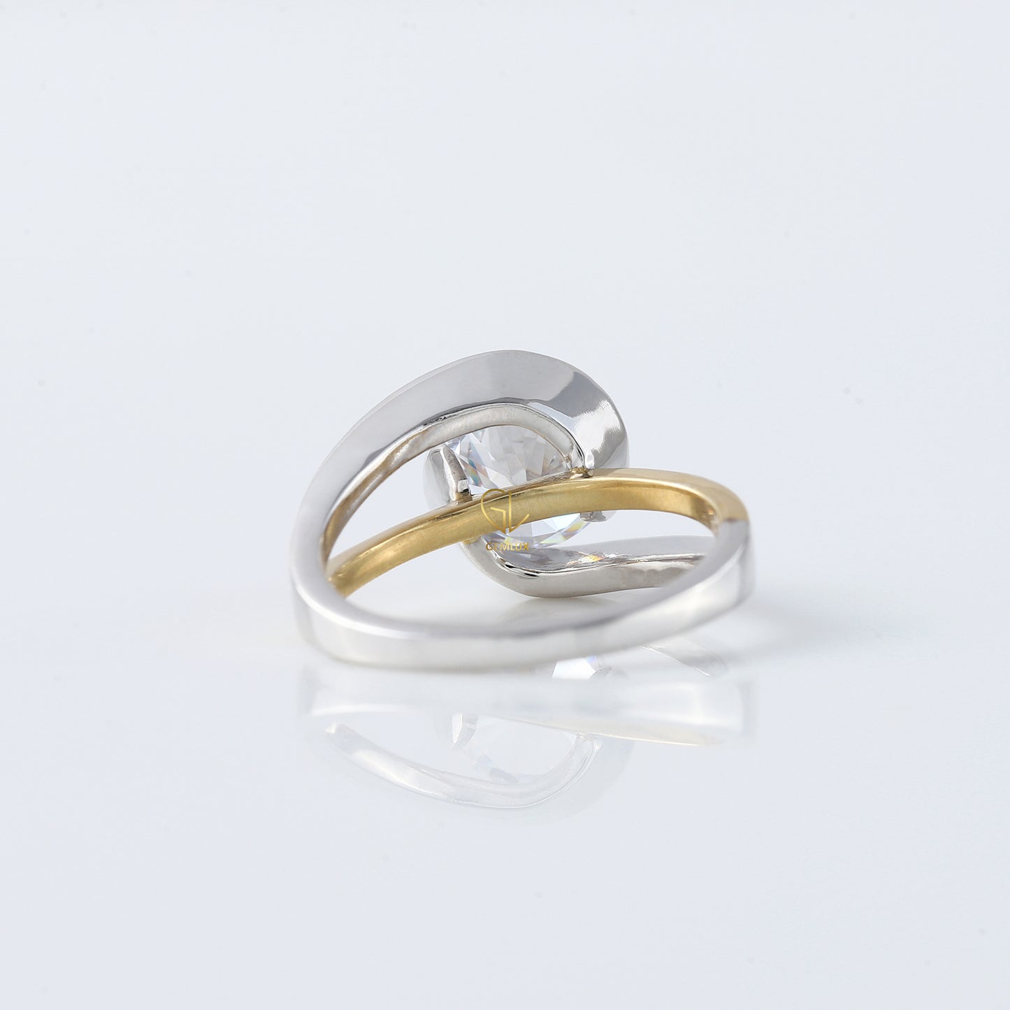 1 ct IGI Certified Round Cut Lab Grown Diamond Two Tone Engagement Ring