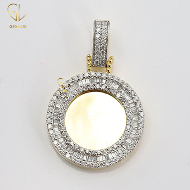 Gold Plated Photo Memory Moissanite Diamond Hip Hop Pendant