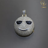 Moissanite Iced Out Sunglasses Cool Emoji Smiley Pendant