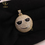 Moissanite Iced Out Sunglasses Cool Emoji Smiley Pendant