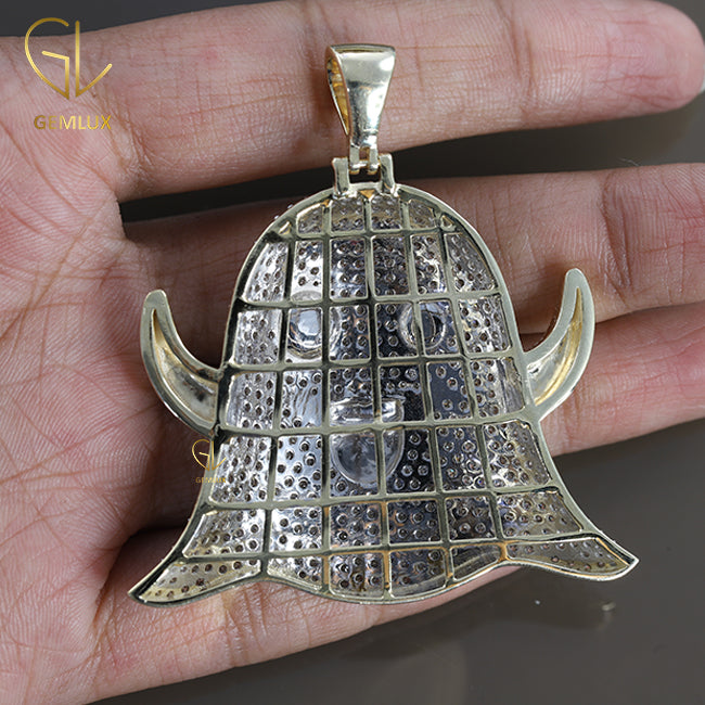 Dazzling 925 Silver HipHop Iced Out Moissanite Diamond Ghost Emoji Pendant