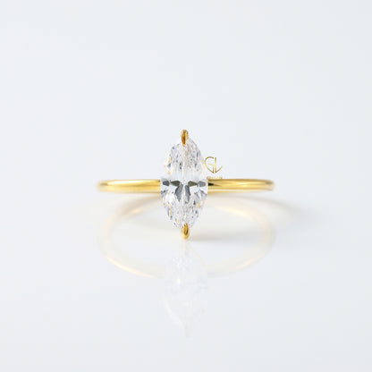 2 CT Marquise Cut Lab Grown Diamond Solitaire Engagement Ring