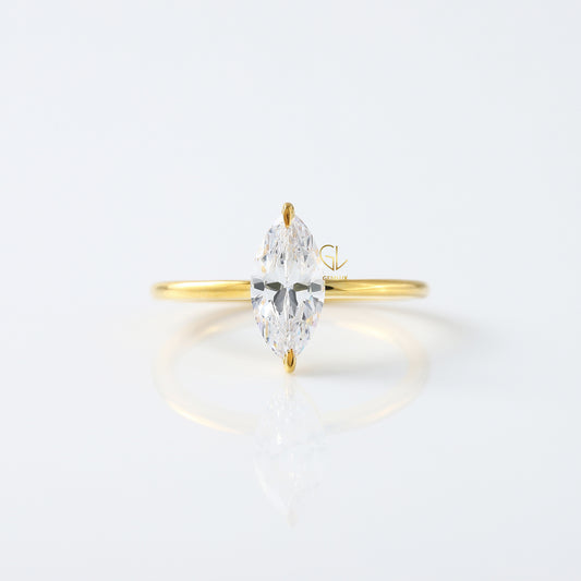 2 CT Marquise Cut Lab Grown Diamond Solitaire Engagement Ring