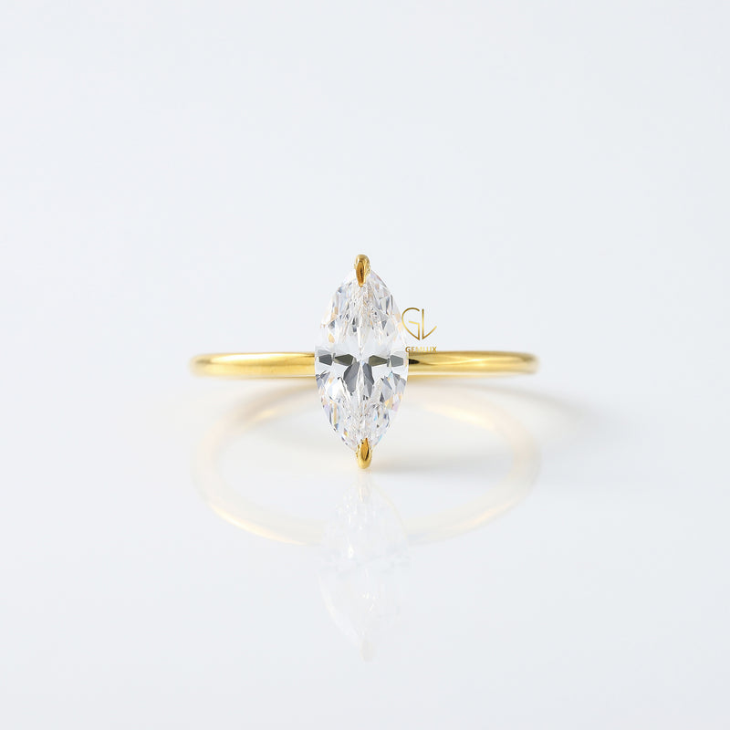 2 CT Marquise Cut Lab Grown Diamond Solitaire Engagement Ring