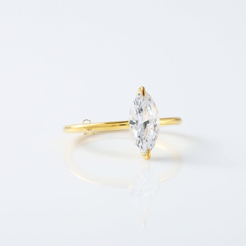 2 CT Marquise Cut Lab Grown Diamond Solitaire Engagement Ring