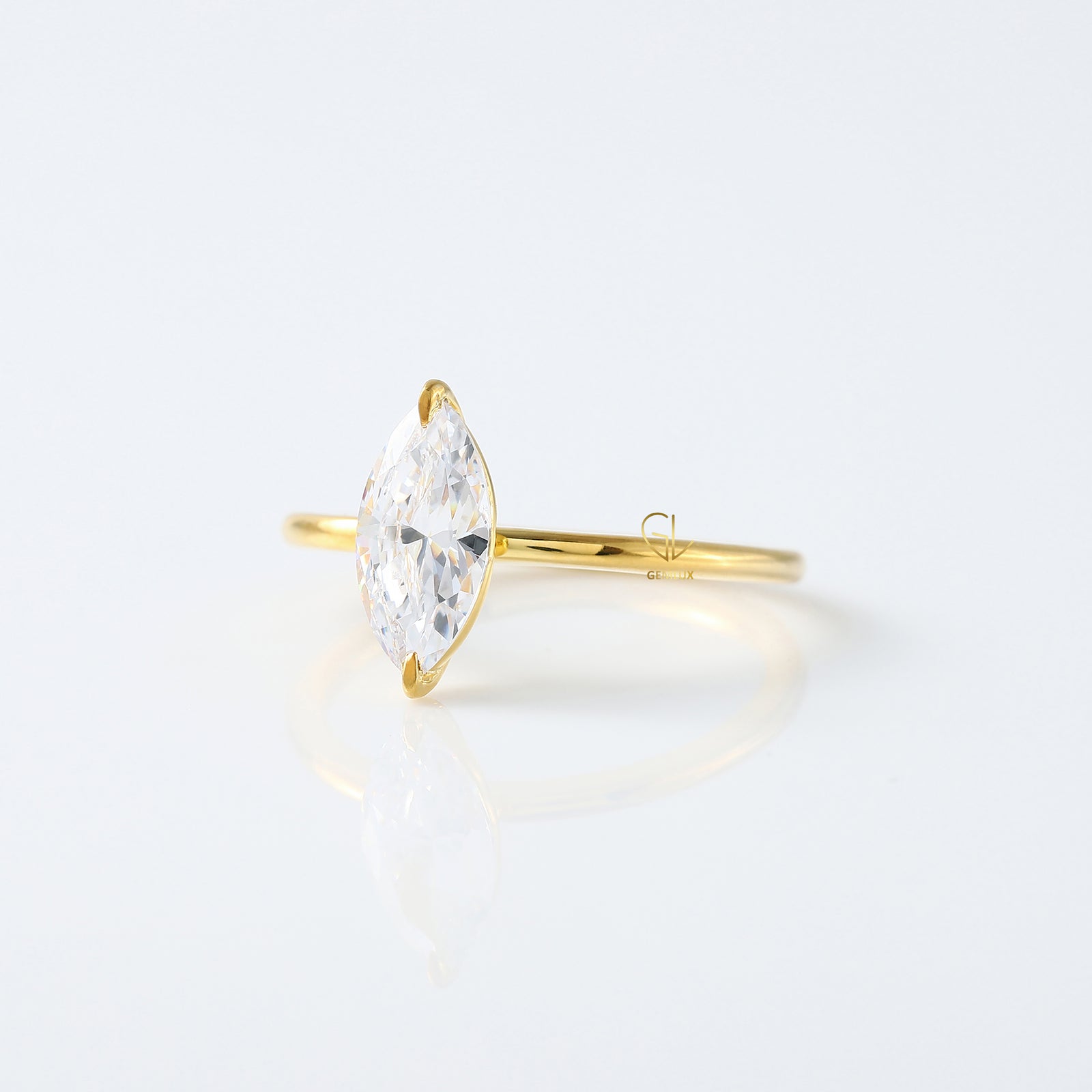 2 CT Marquise Cut Lab Grown Diamond Solitaire Engagement Ring