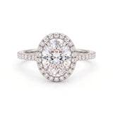 2 carat oval halo diamond engagement ring