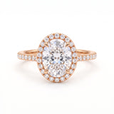 2 carat oval halo diamond engagement ring