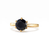 2 Carat Black Moissanite Round Solitaire Ring