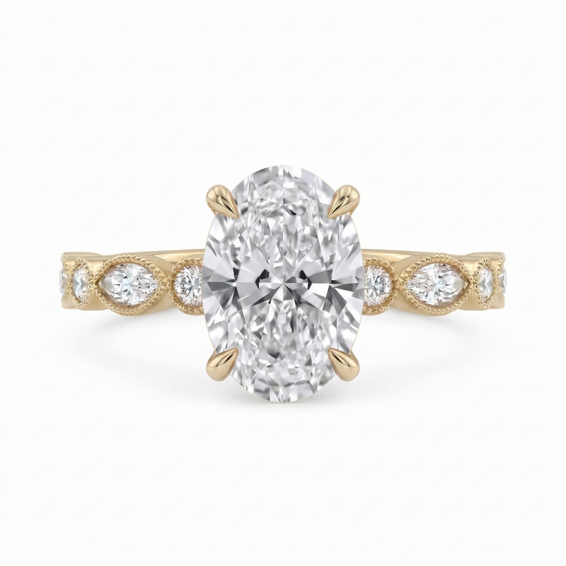2 Ct Oval Cut Lab Grown Diamond Engagement Ring