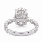 2 Ct oval cut lab grown diamond engagement ring with vintage milgrain rose gold band